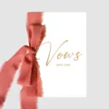 Elegantes korallenrosa Chiffonband mit Fransen an weißer Hochzeits-Gelübdekarte für DIY - Nur Band / 5 Meter/Packung / Chiffon Ziegelrot