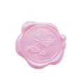 Elegante adesivo sigillo in cera rosa perlato con rosa per regali e buste da lettera - Fiore Rosa