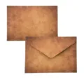 Vintage-Umschlag aus Kraftpapier mit Dreiecksklappe und gealterter Textur, braun - Sternenform (Stern)