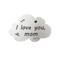 Mini biglietto auguri nuvola argento laser con scritta I love you mom per la festa della mamma - Stile Nuvola Argento Lucido