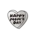 Biglietto festa della mamma a forma di cuore d'argento con scritta Happy Mom's Day - Stile Cuore Argento Brillante