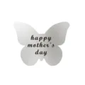 Elegante biglietto d'auguri a forma di farfalla laser argento con Happy Mother's Day - Stile Farfalla Argento Lucido