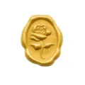 Sigillo in ceralacca dorato adesivo con rosa a rilievo per confezioni regalo e buste da lettera - Rosa d'oro