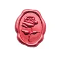 Adesivo sigillo in cera rossa con rosa in rilievo per confezioni regalo e buste - Rosa Bordeaux