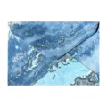 Busta per inviti marmorizzata blu con elegante trama dorata e design artistico - Lan Caihe