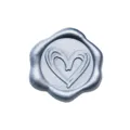 Adesivo sigillo di ceralacca blu metallizzato con motivo a cuore per chiusura regali - Cuore Argento