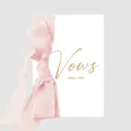 Zartrosa Crinkle-Seidenband mit goldener Vows-Karte für DIY-Hochzeitsbriefpapier-Dekor - Nur Band / 9 Meter / Crinkle Chiffon Pink Violett