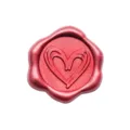 Adesivo sigillo di cera rossa metallizzata con cuore per buste - Cuore Rosso Vino