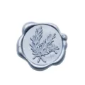 Adesivo sigillo di cera argento con ramo botanico per decorazione buste e regali - Rosmarino Argento