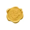 Elegante sigillo in ceralacca dorata con motivo a foglia botanica per regali e buste - Rosmarino Oro