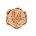 Adesivo sigillo di cera botanico oro champagne per chiusura elegante di buste regalo - Rosmarino Bronzo