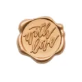 Adesivo sigillo in ceralacca dorata con scritta "with love" per regali - Bronzo Con Amore