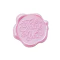 Adesivo sigillo in cera rosa perlato con elegante scritta Thank You in rilievo - Rosa Thank You