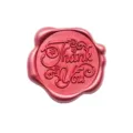 Adesivo sigillo in cera rossa con scritta 'Thank You' a rilievo per confezioni regalo - Rosso Vino Thank You