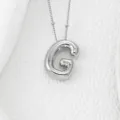 Collier pendentif lettre G argentée bouffante, bijoux hip-hop alphabet ballon tendance et chic. - Lettre G