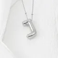 Collier pendentif lettre J gonflée cuivre blanc plaqué K bijoux mode variante style - Lettre J
