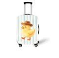 Elastische Kofferhülle mit süßem Cartoon-Enten-Muster und Cowboyhut für Reisen - Cartoon Ente mit Cowboyhut (06) / Größe S (18-20 Zoll)