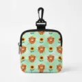 Portable small storage bag for coins with cute highland cow and sunflower pattern - Square Mint Green Highland Cow Sunflower (06)