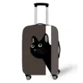 Elastischer Kofferüberzug mit einem niedlichen schwarzen Comic-Katzen-Druckmotiv. - S / 06