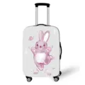 Strapazierfähiger elastischer Kofferüberzug mit niedlichem rosa Hasen-Illustrationsdruck - S / 08