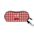 Red checkered eyewear case with sweet cherry and pink bow print - Red Check-Cherry (01)