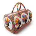Large capacity travel duffel bag featuring vibrant African queen feather print - L / 02 (Colorful Feather Carnival)