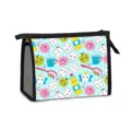 Portable mesh cosmetic toiletry bag with cute cartoon dental print pattern for women - Dental Tools Print Style (02) / 1 Piece / Blue (02)