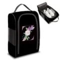 Bolsa de viaje para zapatos de poliéster negro con letra Z floral y bolsillo de malla - Estilo Letra Z