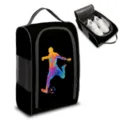 Tragbare schwarze Schuh-Aufbewahrungstasche mit buntem Fußballer-Silhouetten-Design - Fußball Silhouetten Stil (01)