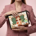 Teacher theme makeup bag with cartoon illustration for travel cosmetic organization - Light Beige Teacher Theme (03) / 23x8.5x16.5cm