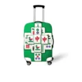Elastischer Kofferbezug mit traditionellem grünem Mahjong-Muster zum Schutz des Koffers - Größe S (Für 18-20 Zoll Koffer) / Smaragdgrüner Mahjong Druck (12)