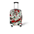 Elastische Kofferhülle mit festlichem Mahjong-Weihnachtsmotiv für Reisegepäckschutz - Größe S (Für 18-20 Zoll Koffer) / Weihnachtselement Mahjong Druck