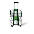 Elastische Kofferschutzhülle mit einem grün-weißen Mahjong-Fliesendesign - Größe S (Für 18-20 Zoll Koffer) / Grün Weiß Druck