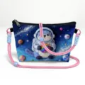 Umhängetasche mit süßem Otter-Astronauten-Druck im bunten Weltraum-Galaxie-Thema - Otter-Astronaut-Stil (02) / 02