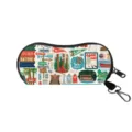 Strapazierfähiges Sonnenbrillen-Etui für Outdoor-Reisen mit Vintage-Camping-Print - Mehrfarbiger Retro Camping Etikett Druck Stil (04)