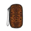 Portable tiger stripe digital storage bag for cables and chargers with a wrist strap - 19.5*10.5*4.5cm / Black And White Tiger Print