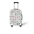 Elastische Kofferhülle mit einem traditionellen chinesischen Mahjong-Spielstein-Muster - Größe S (Für 18-20 Zoll Koffer) / Voll Mahjong Druck
