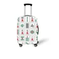 Elastischer Koffer-Schutzbezug mit traditionellem Mahjong-Spielstein-Druckmuster - Größe S (Für 18-20 Zoll Koffer) / Weißer Mahjong-Druck (Stil 2)
