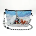 Süße Filz-Umhängetasche mit Zeichentrick Pinguin und Fuchs Wintermotiv - 07