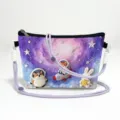 Süße lila Filz-Umhängetasche mit Galaxie-Print und Weltraum-Tierapplikationen aus Filz - 08