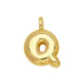 Gold Puffy Letter Q Pendant Copper 18K Gold Plated Balloon Alphabet Necklace Charm - Letter Q