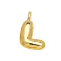 Gold plated puffy balloon letter L pendant necklace variant charming jewelry accessory style - L