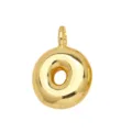 Gold Bubble Balloon Letter Pendant 18K Gold Plated Brass Charm Accessory Item Variant - Letter O
