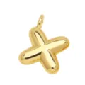 Gold plated puffy balloon cross pendant necklace versatile hip-hop fashion clavicle chain - Letter X