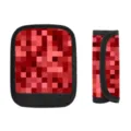 Roter verpixelter Koffergriff-Schutzbezug mit schwarzem Rand für Reisetaschen - Filz / Rotes Pixel