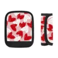 Koffergriff-Schutzhülle mit Herzmuster für Reisekoffer und Kinderwagen, rosa Farbe - With Love Handschrift (02) - Filz / Universal