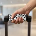 Komfortabler Griffschutz für Koffer mit schwarz-weißem Leopardenmuster für Reisen - Filz / Schwarz Weiß Leopard (02)