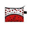 Cute red and white ladybug pattern zipper coin pouch for children and earphones - Classic Ladybug Theme Style (04) / Red White