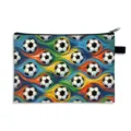 Large capacity rectangular stationery storage bag featuring vibrant soccer pattern and zipper - Style 20