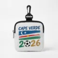 Cape Verde 2026 Football World Cup themed portable mini earphone storage pouch with clip - Square-Cape Verde